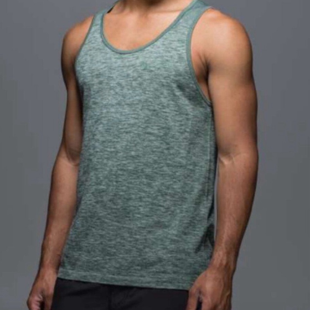 Men Lululemon Metal Vent Tech Tank Mvt Space Dye Deep Jungle